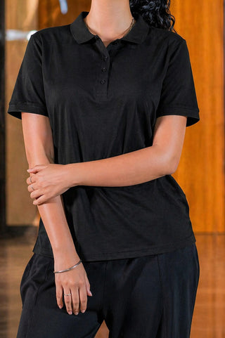 Essential Black Polo – Relaxed Fit Ecowears Store